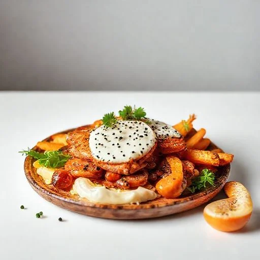 Glowing, futuristic cocktail with abstract garnishes, low light.